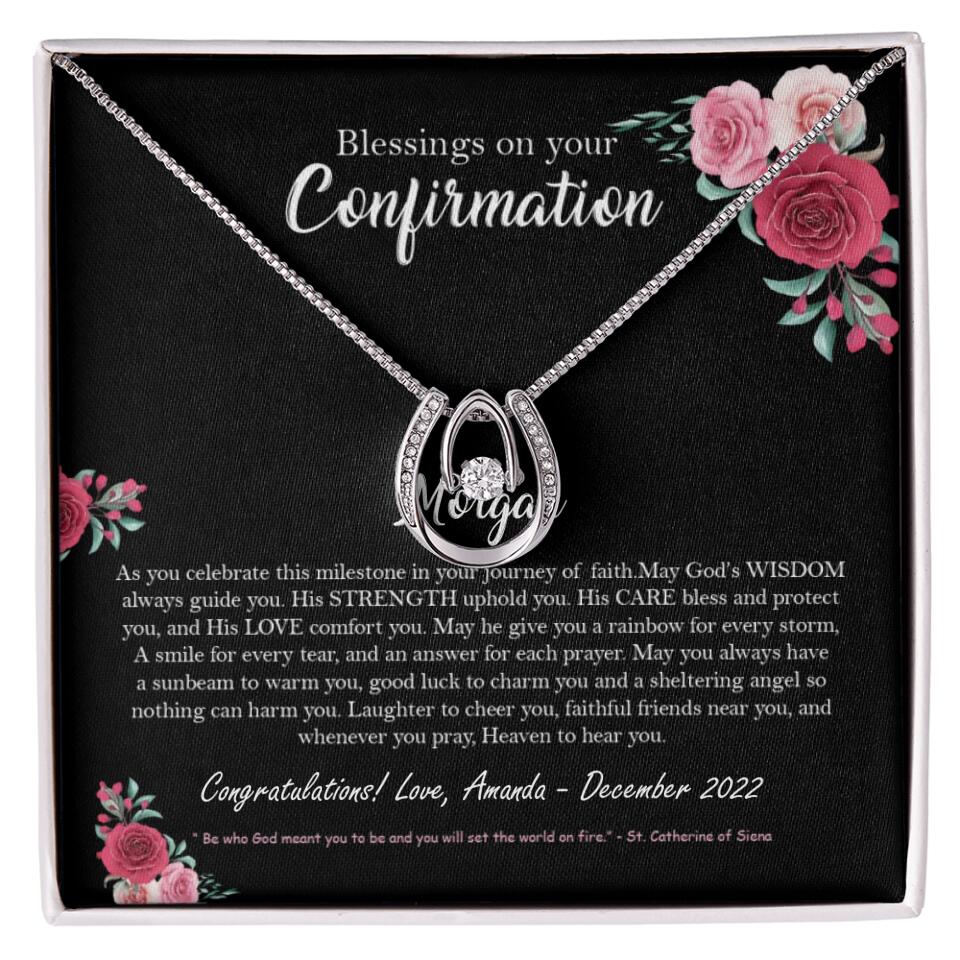 Blessings On Your Confirmation - Personalized Necklace - Gift For Daughter On Anniversaries