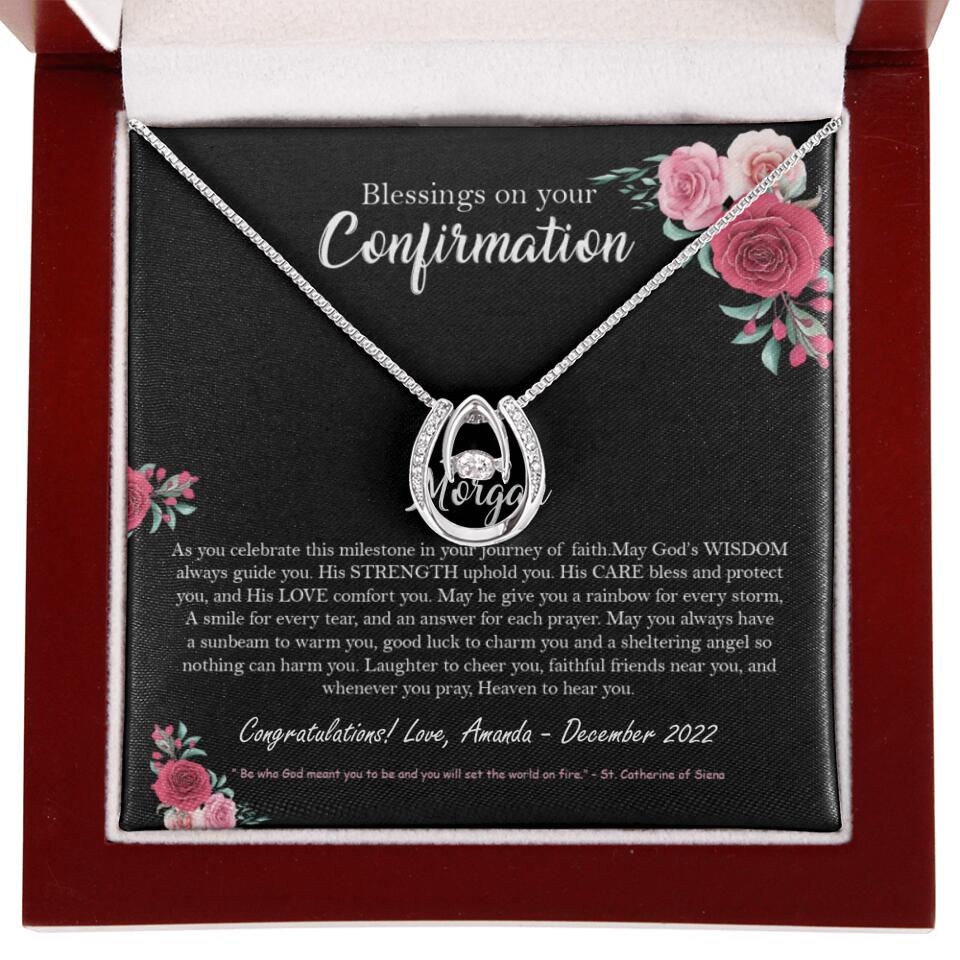 Blessings On Your Confirmation - Personalized Necklace - Gift For Daughter On Anniversaries