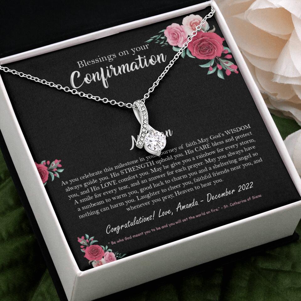 Blessings On Your Confirmation - Personalized Necklace - Gift For Daughter On Anniversaries