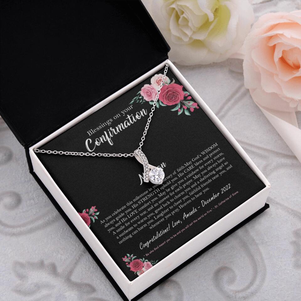 Blessings On Your Confirmation - Personalized Necklace - Gift For Daughter On Anniversaries
