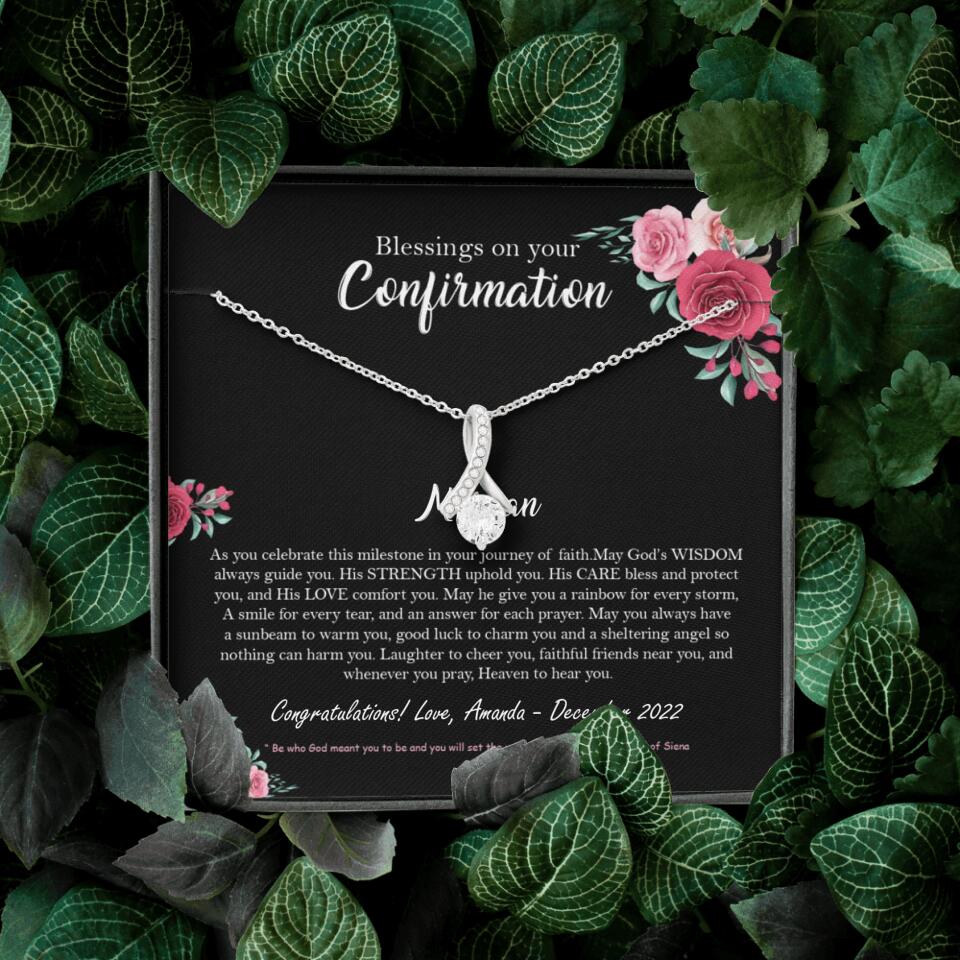 Blessings On Your Confirmation - Personalized Necklace - Gift For Daughter On Anniversaries