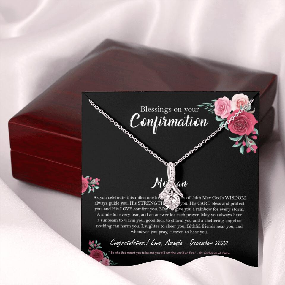 Blessings On Your Confirmation - Personalized Necklace - Gift For Daughter On Anniversaries