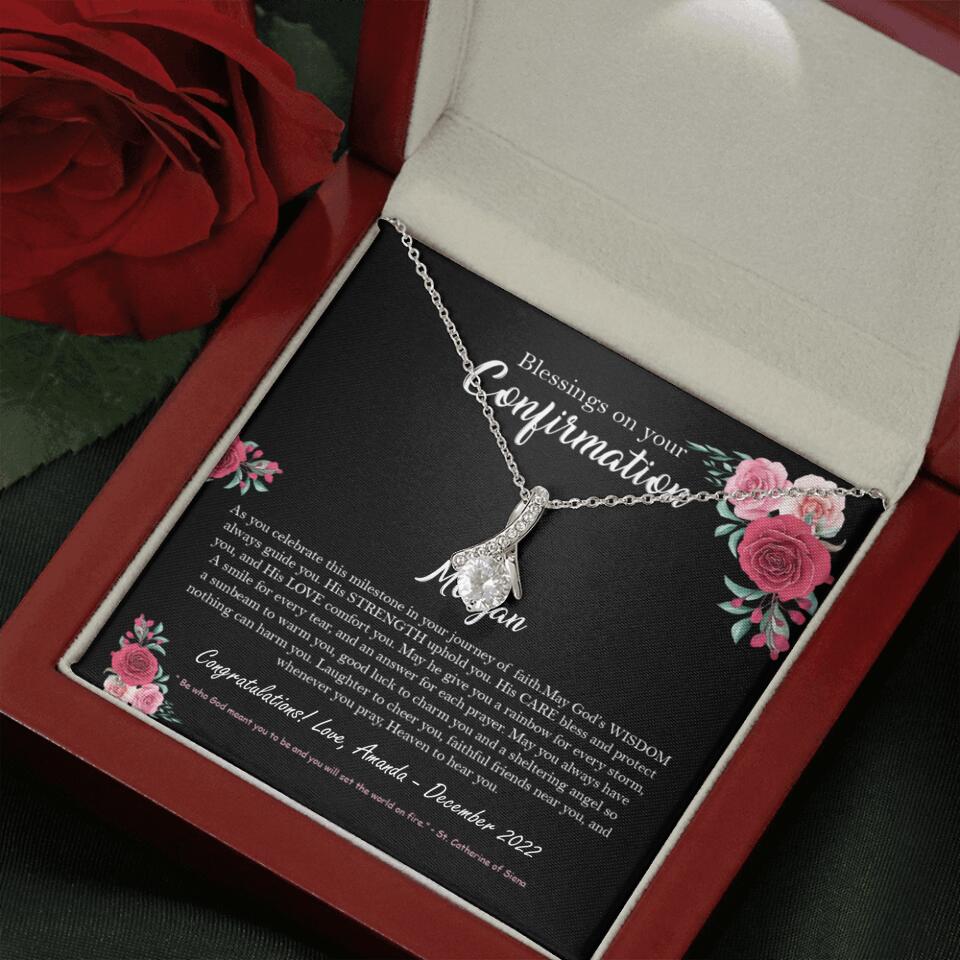 Blessings On Your Confirmation - Personalized Necklace - Gift For Daughter On Anniversaries