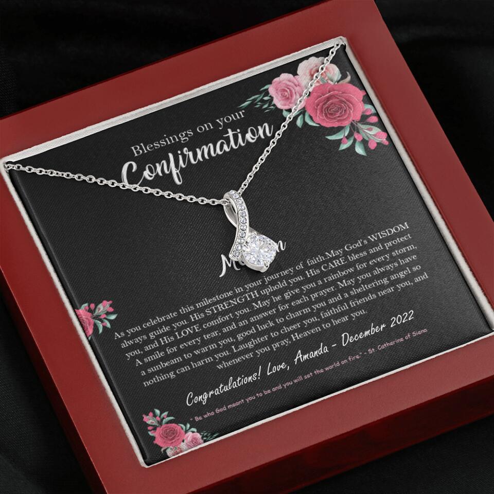 Blessings On Your Confirmation - Personalized Necklace - Gift For Daughter On Anniversaries