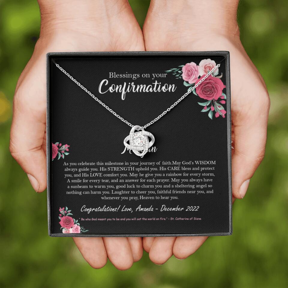 Blessings On Your Confirmation - Personalized Necklace - Gift For Daughter On Anniversaries