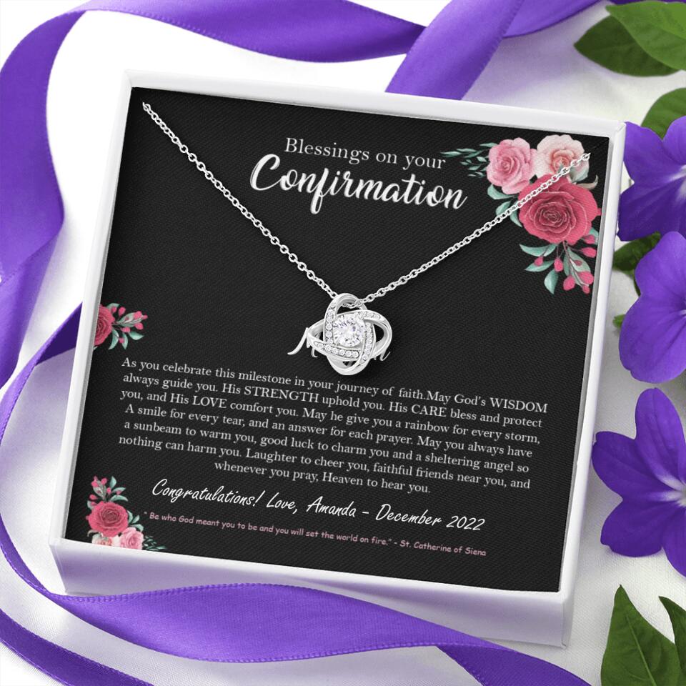 Blessings On Your Confirmation - Personalized Necklace - Gift For Daughter On Anniversaries