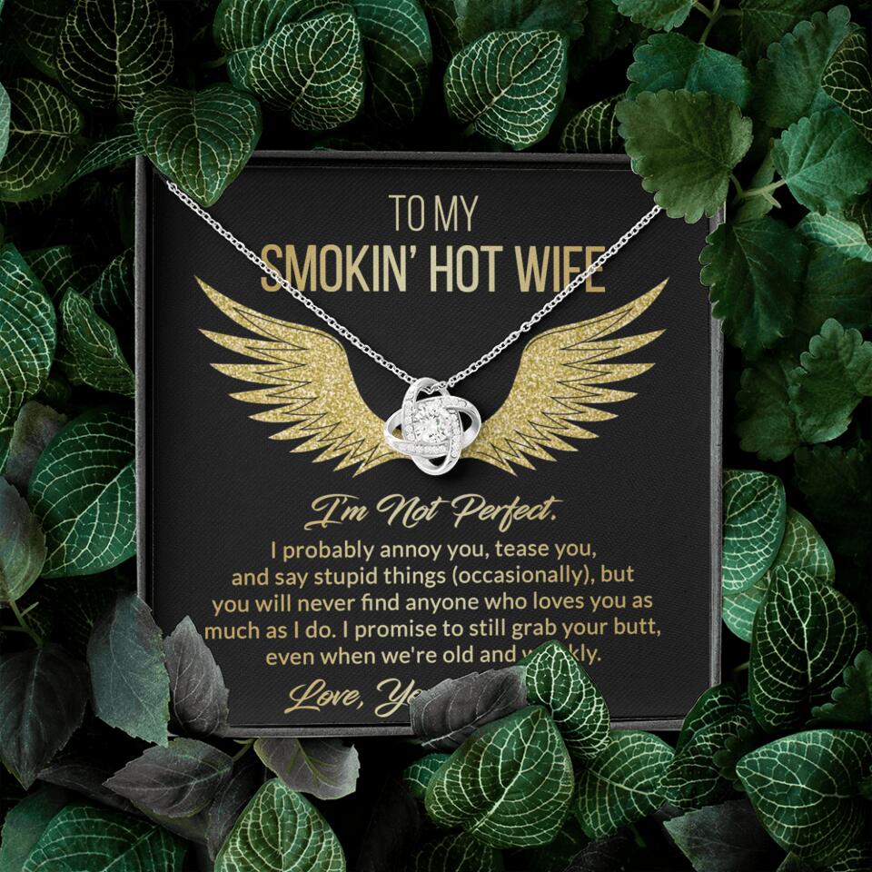 Personalized Valentine Gifts - To My Smokin' Hot Wife Custom Necklace Best Apology Gifts For Wife