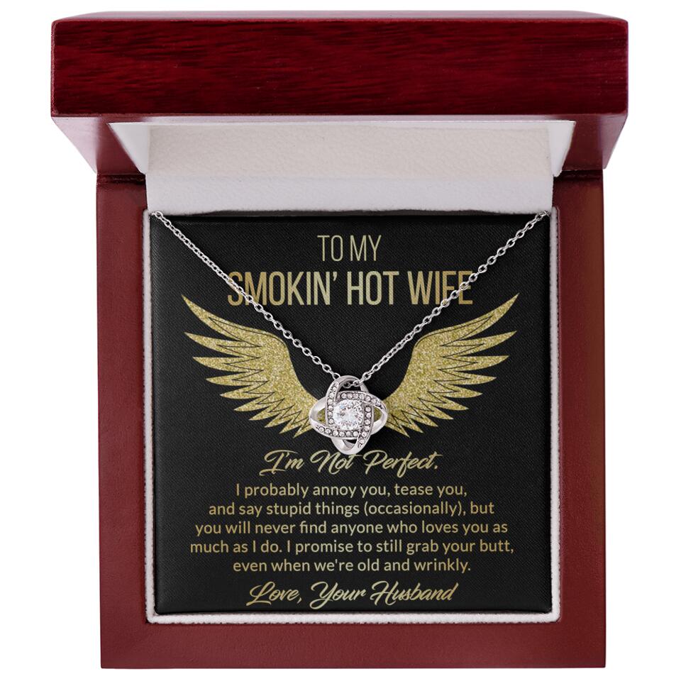 Personalized Valentine Gifts - To My Smokin' Hot Wife Custom Necklace Best Apology Gifts For Wife