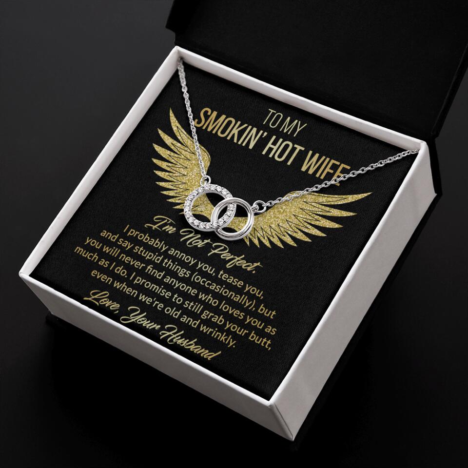 Personalized Valentine Gifts - To My Smokin' Hot Wife Custom Necklace Best Apology Gifts For Wife