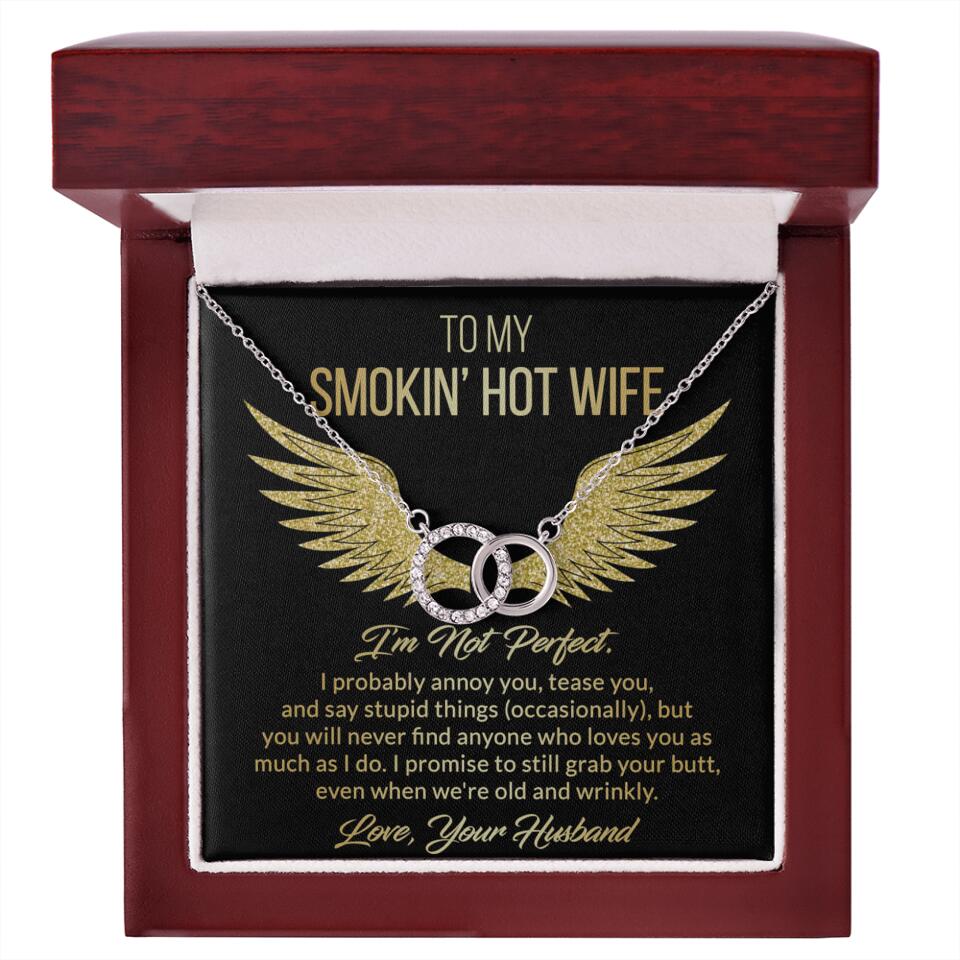 Personalized Valentine Gifts - To My Smokin' Hot Wife Custom Necklace Best Apology Gifts For Wife