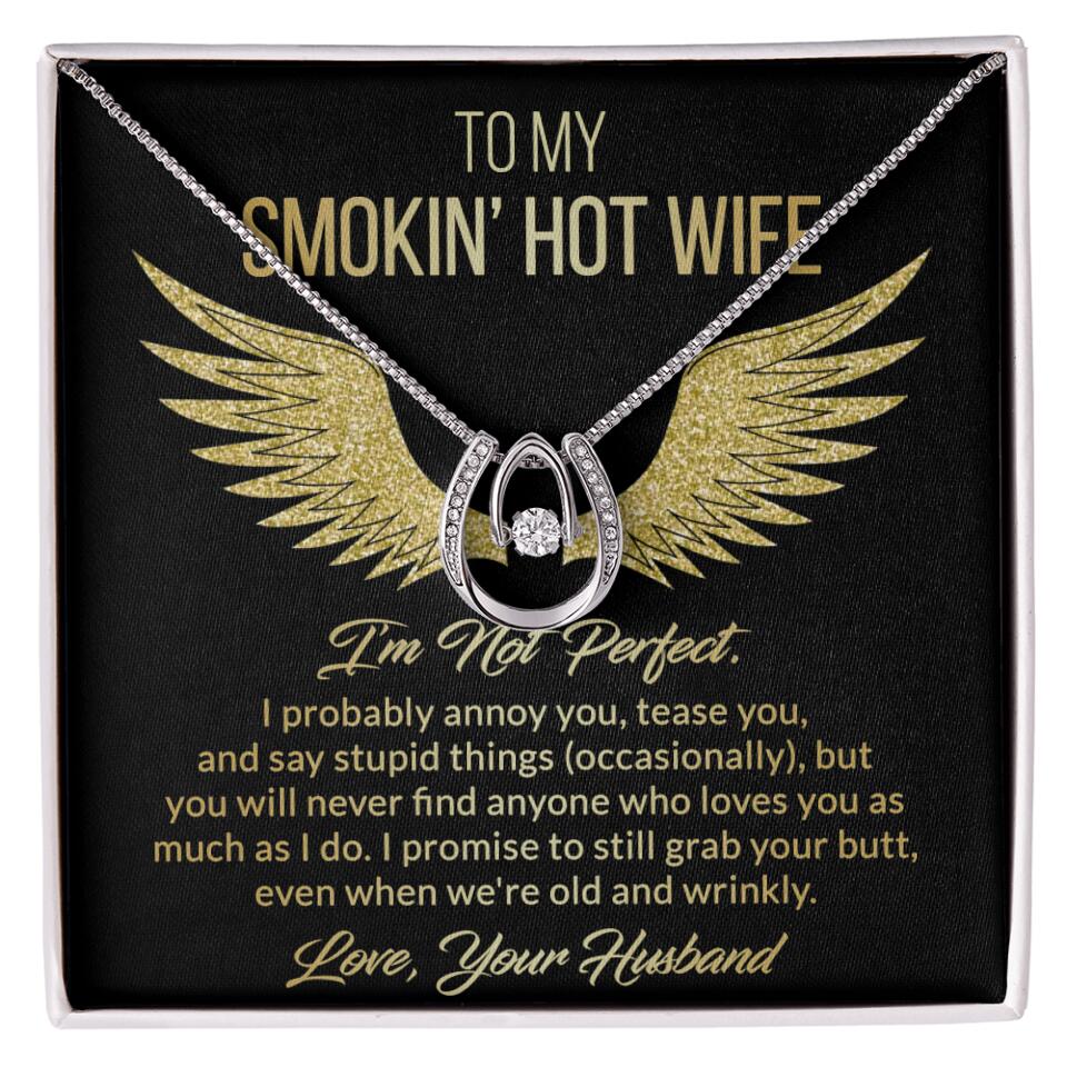 Personalized Valentine Gifts - To My Smokin' Hot Wife Custom Necklace Best Apology Gifts For Wife