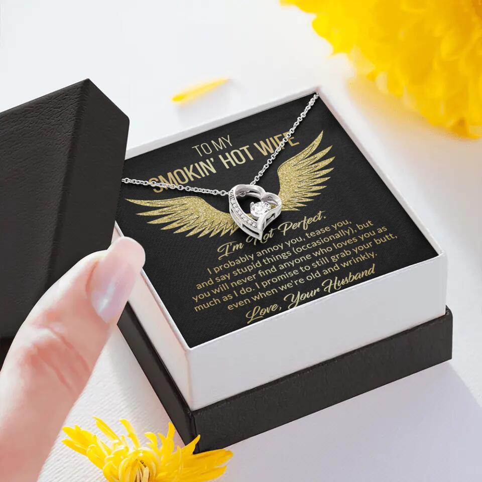 Personalized Valentine Gifts - To My Smokin' Hot Wife Custom Necklace Best Apology Gifts For Wife