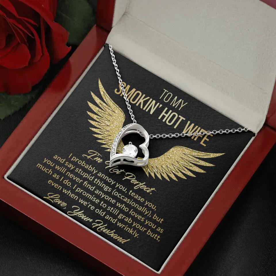 Personalized Valentine Gifts - To My Smokin' Hot Wife Custom Necklace Best Apology Gifts For Wife