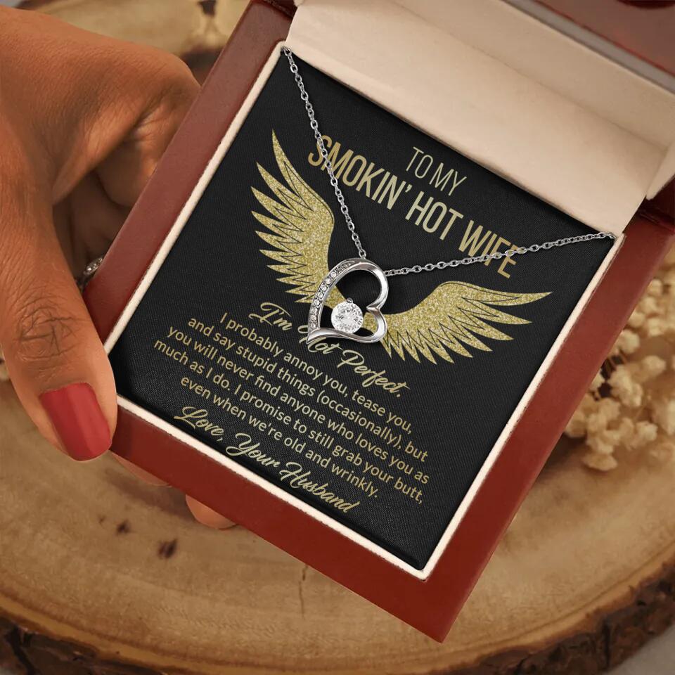 Personalized Valentine Gifts - To My Smokin' Hot Wife Custom Necklace Best Apology Gifts For Wife