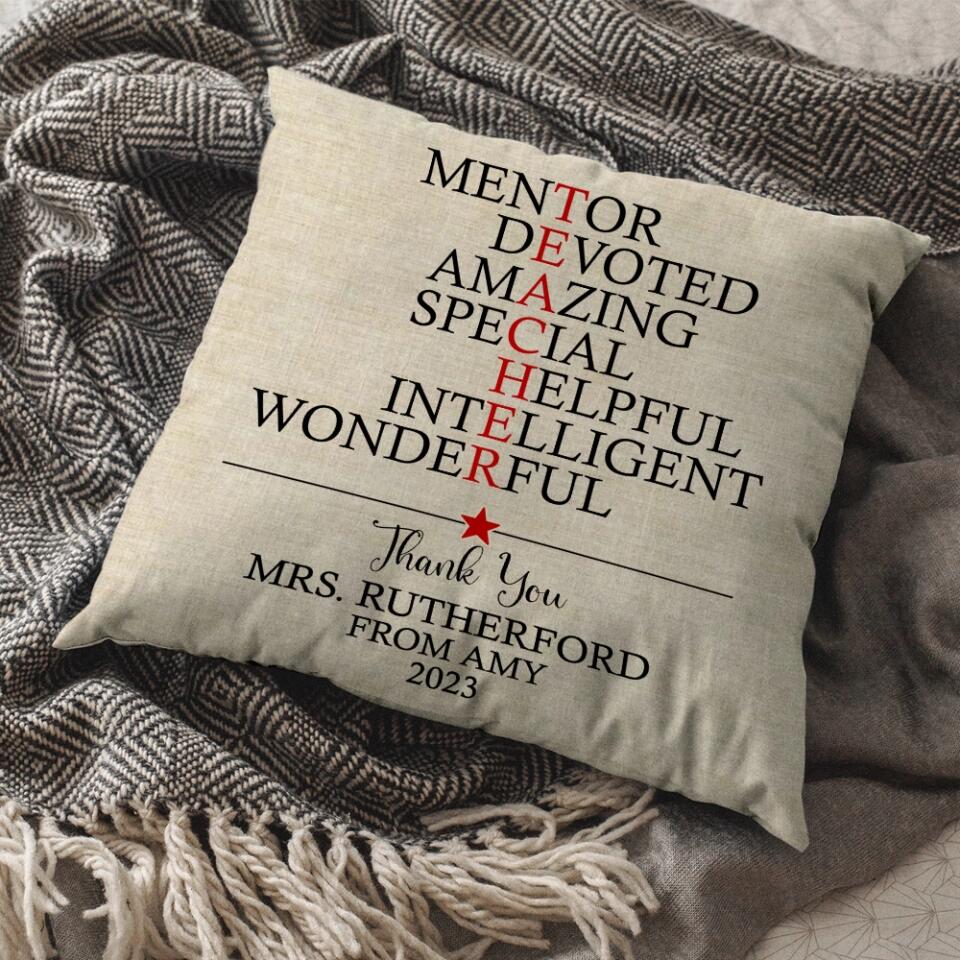 Mentor Devoted Amazing Special Helpful Intelligent Wonderful - Personalized Pillow