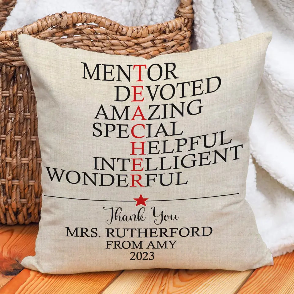 Mentor Devoted Amazing Special Helpful Intelligent Wonderful - Personalized Pillow