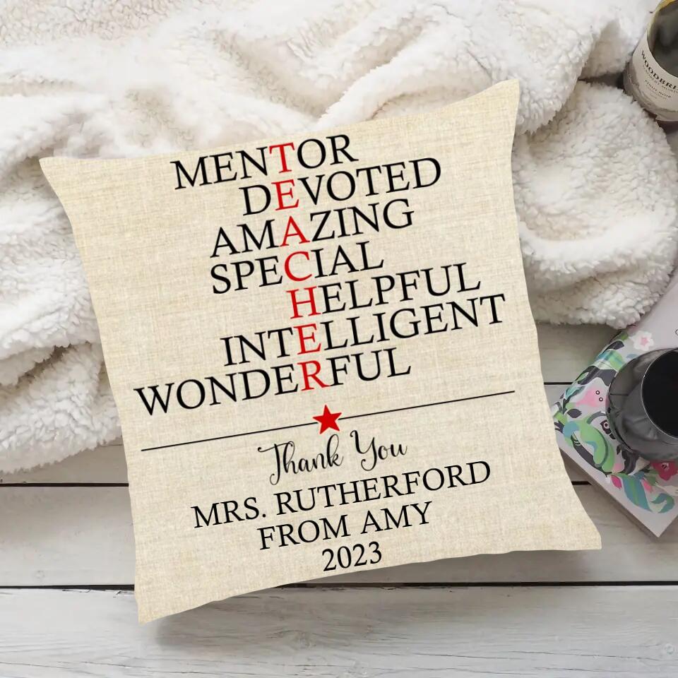 Mentor Devoted Amazing Special Helpful Intelligent Wonderful - Personalized Pillow