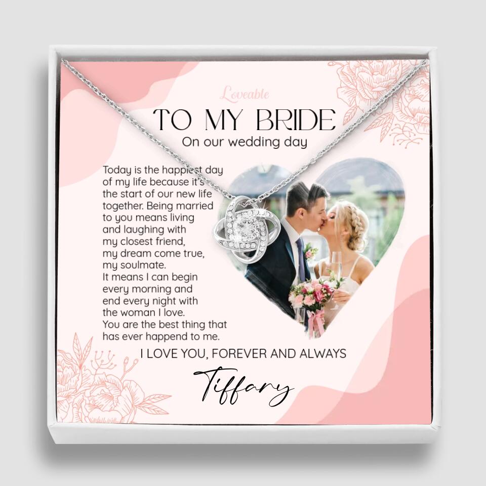To My Bride on Our Wedding Day Personalized Necklace