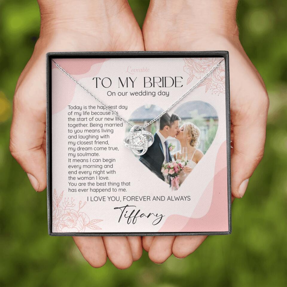 To My Bride on Our Wedding Day Personalized Necklace