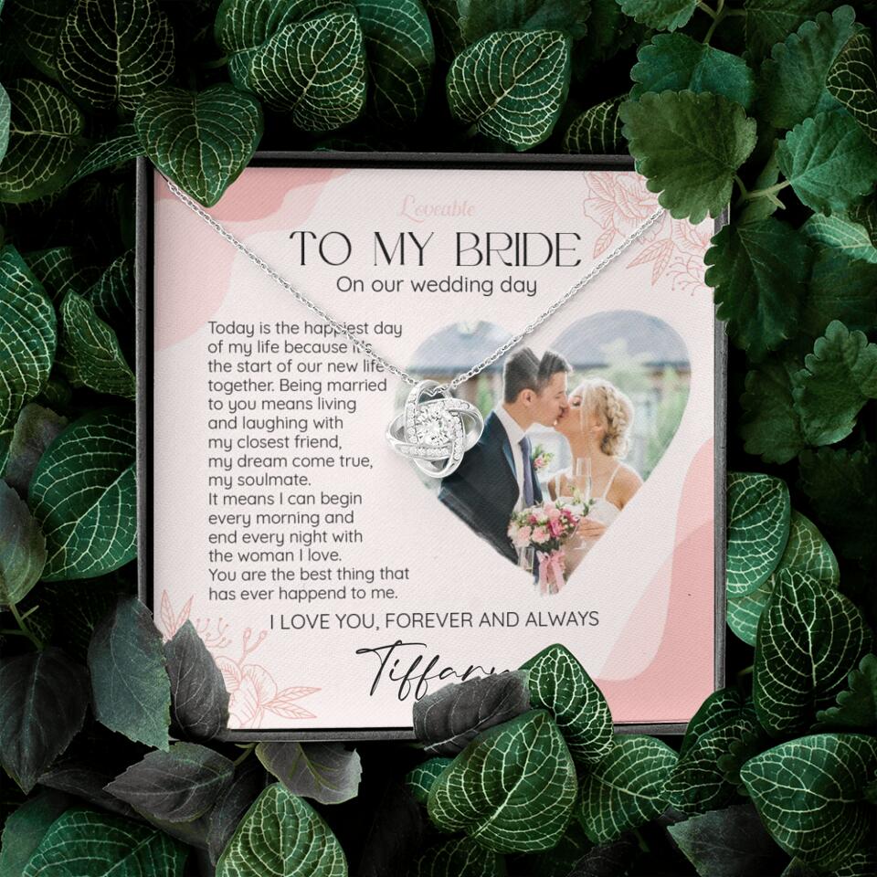 To My Bride on Our Wedding Day Personalized Necklace