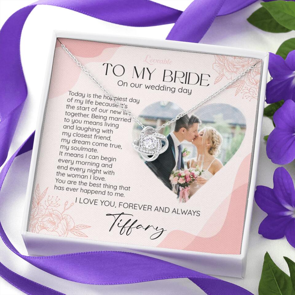 To My Bride on Our Wedding Day Personalized Necklace