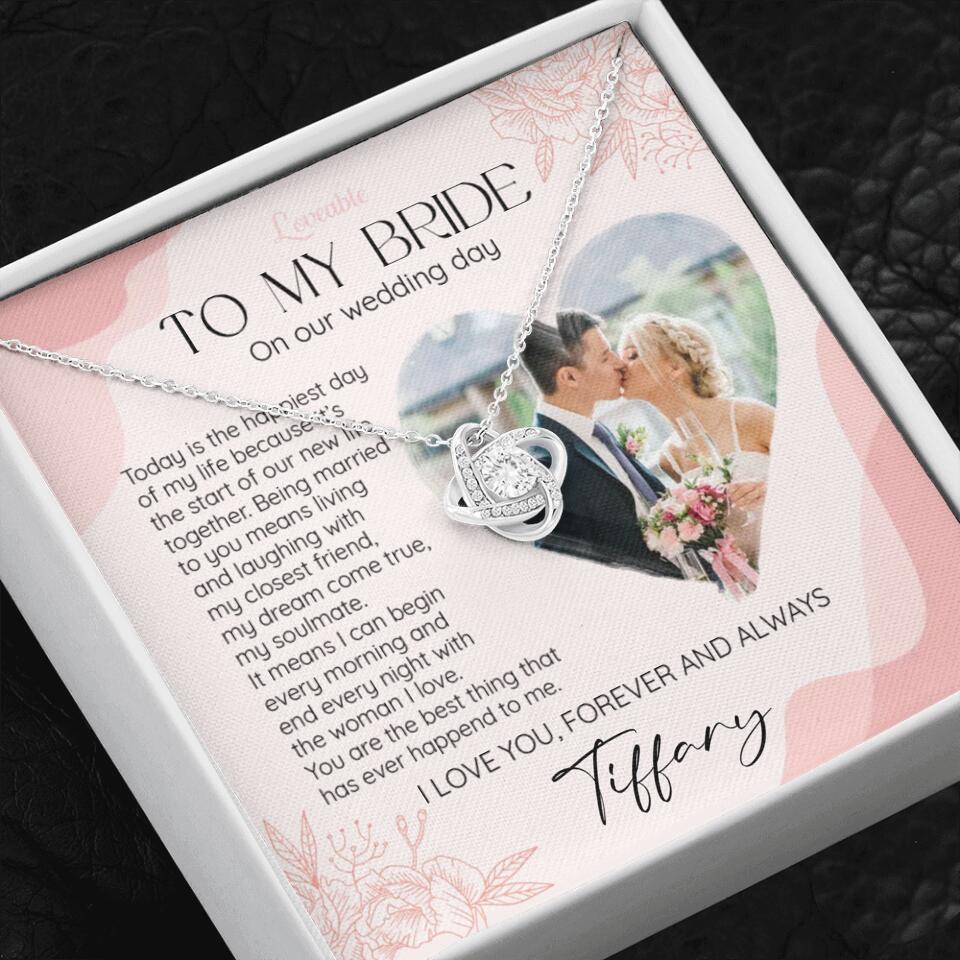 To My Bride on Our Wedding Day Personalized Necklace