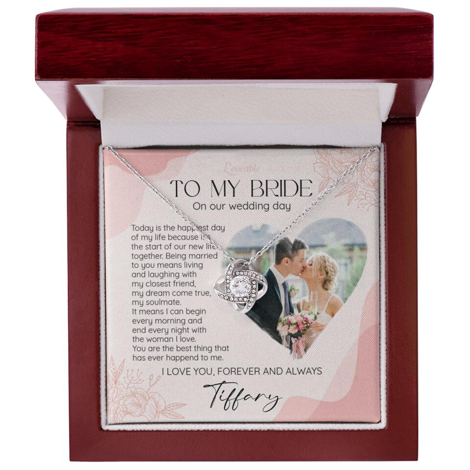 To My Bride on Our Wedding Day Personalized Necklace