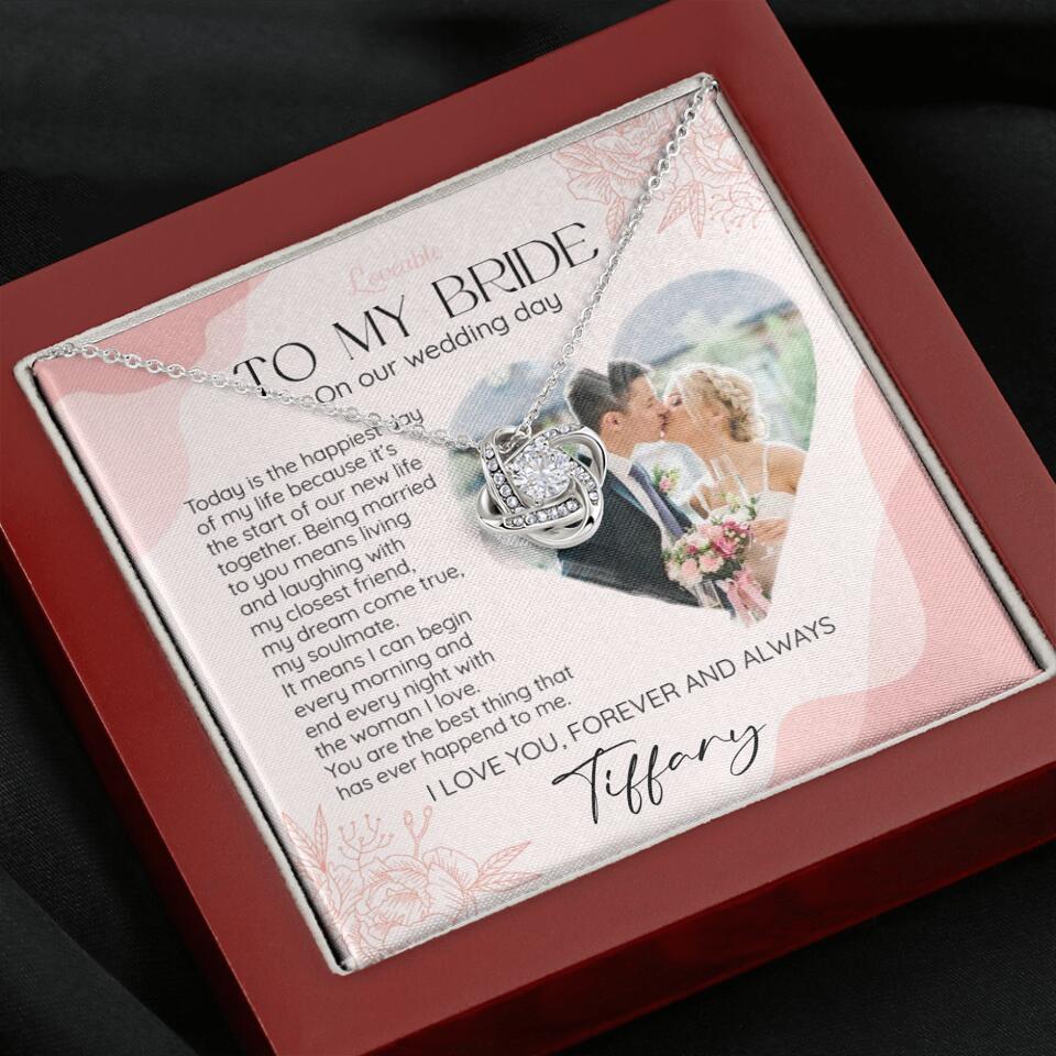 To My Bride on Our Wedding Day Personalized Necklace