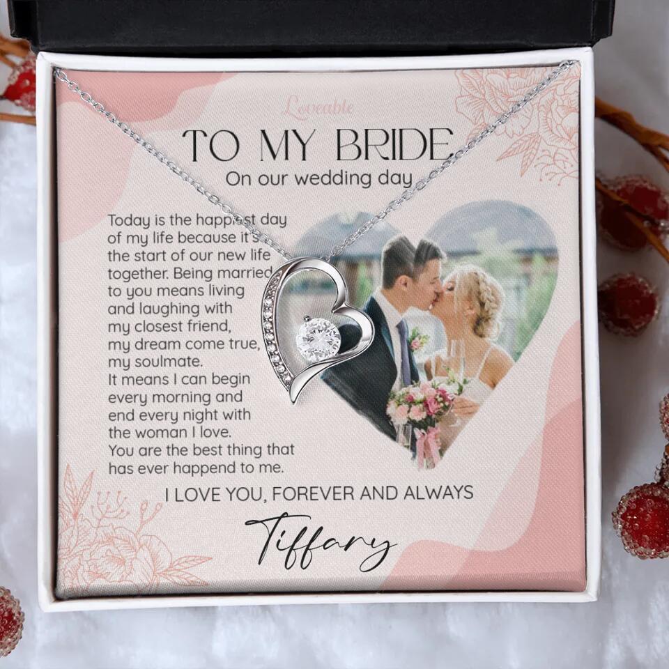 To My Bride on Our Wedding Day Personalized Necklace
