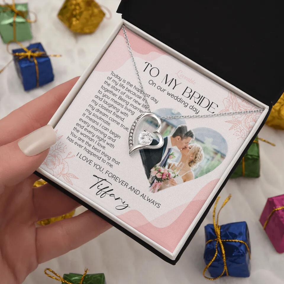 To My Bride on Our Wedding Day Personalized Necklace