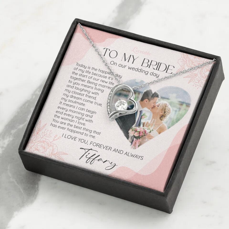 To My Bride on Our Wedding Day Personalized Necklace