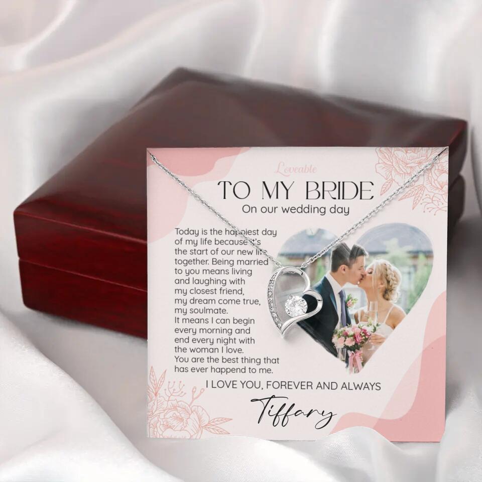 To My Bride on Our Wedding Day Personalized Necklace