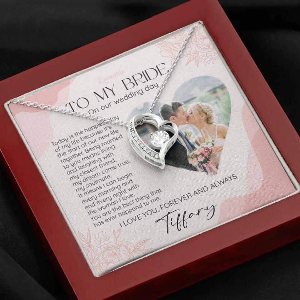 To My Bride on Our Wedding Day Personalized Necklace