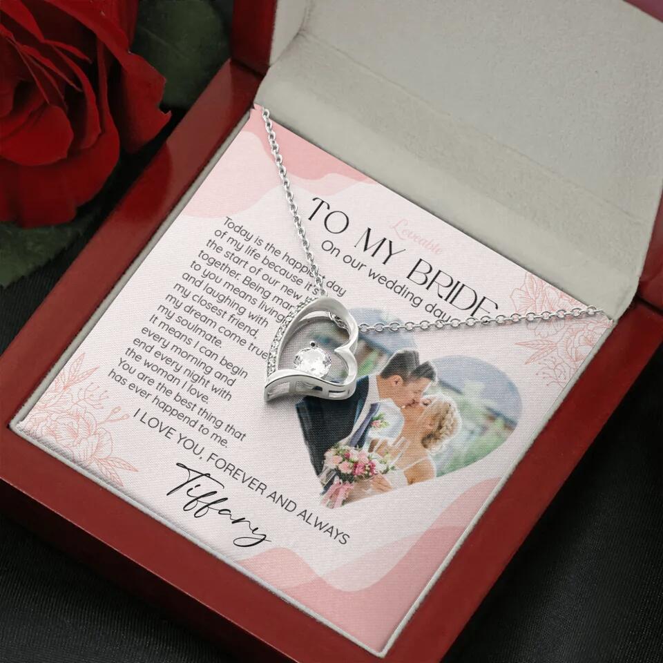 To My Bride on Our Wedding Day Personalized Necklace