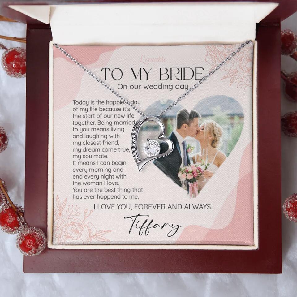 To My Bride on Our Wedding Day Personalized Necklace