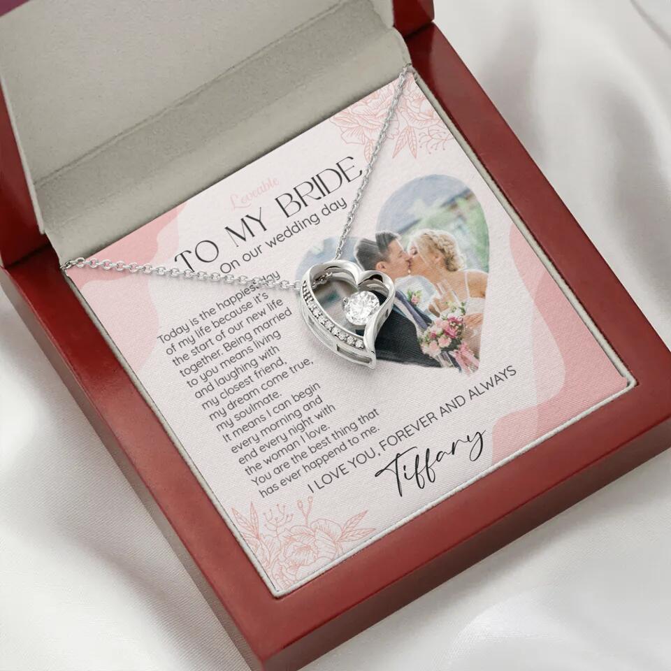 To My Bride on Our Wedding Day Personalized Necklace
