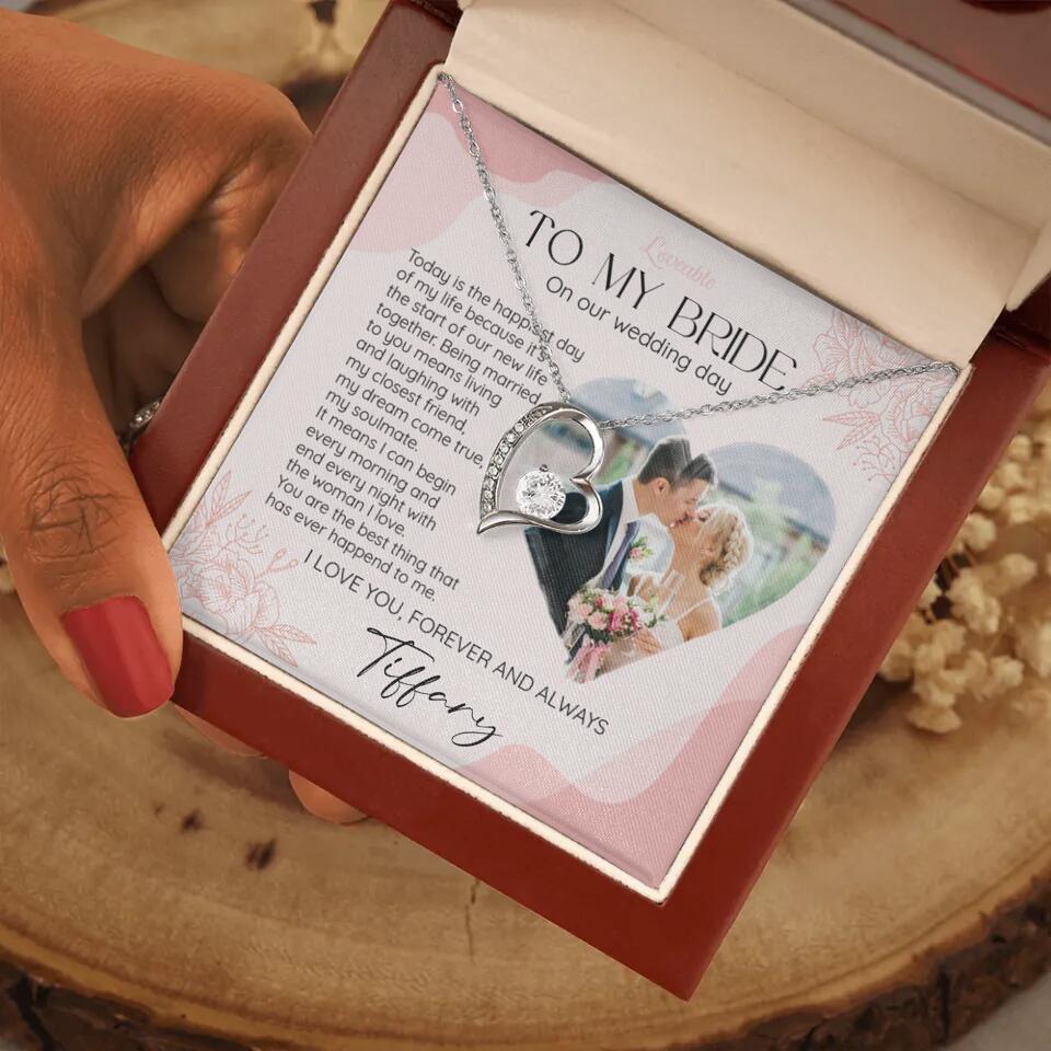 To My Bride on Our Wedding Day Personalized Necklace