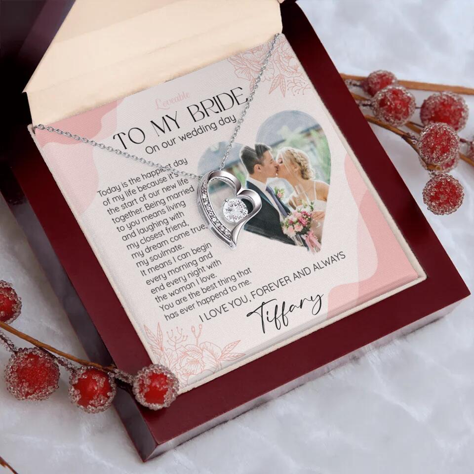 To My Bride on Our Wedding Day Personalized Necklace