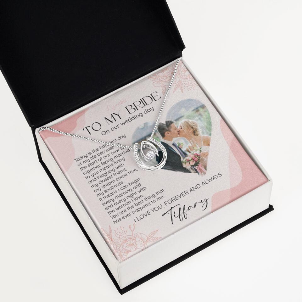 To My Bride on Our Wedding Day Personalized Necklace