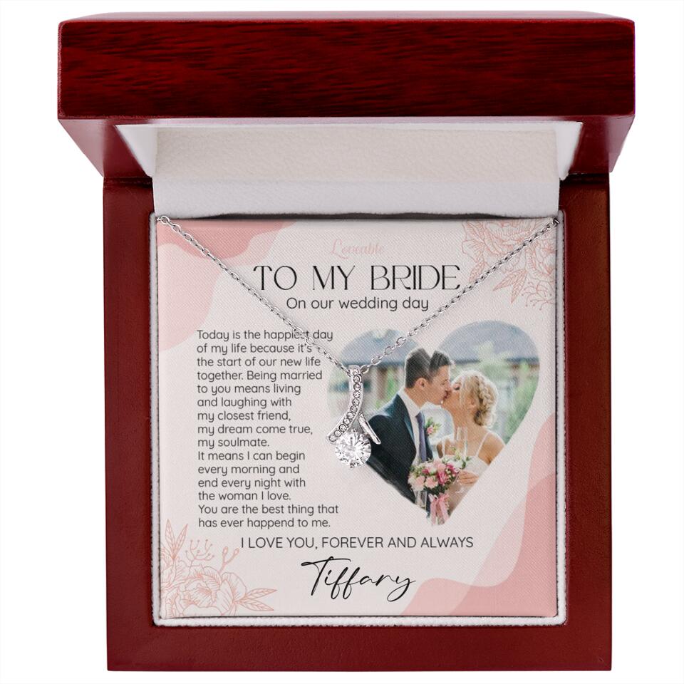 To My Bride on Our Wedding Day Personalized Necklace
