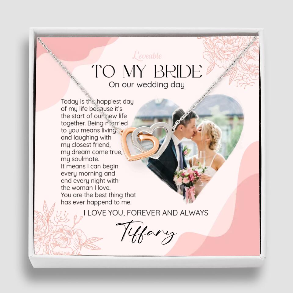 To My Bride on Our Wedding Day Personalized Necklace