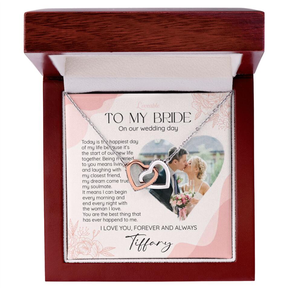 To My Bride on Our Wedding Day Personalized Necklace