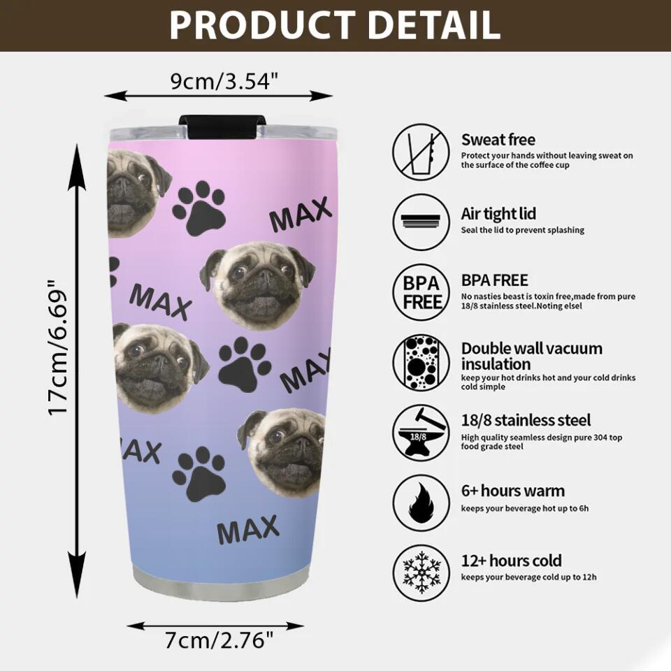 Personalized Pet Names & Photos -  Personalized Tumbler - Birthday Gift for Mom, Dad - Mother's Day/Father's Day Gift