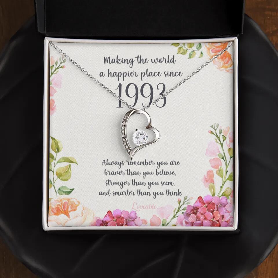 Making The World A Happier Place Personalized Necklace