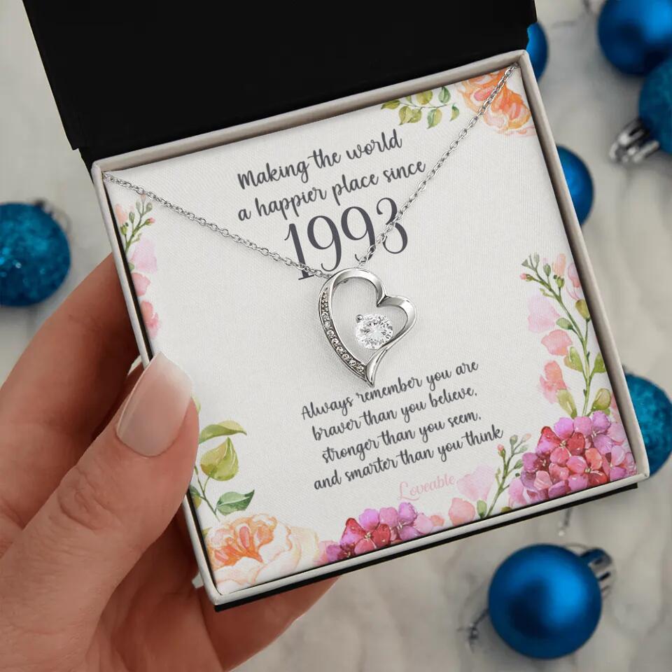 Making The World A Happier Place Personalized Necklace