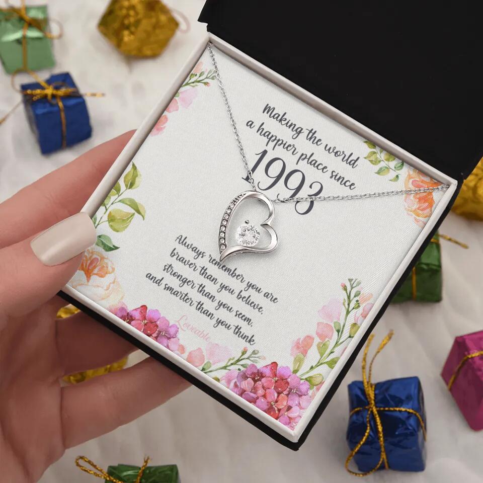 Making The World A Happier Place Personalized Necklace