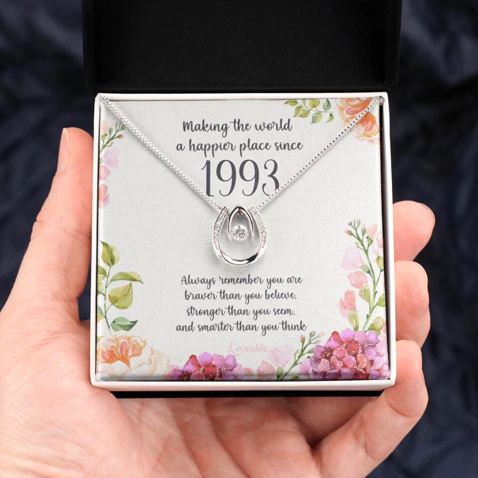 Making The World A Happier Place Personalized Necklace