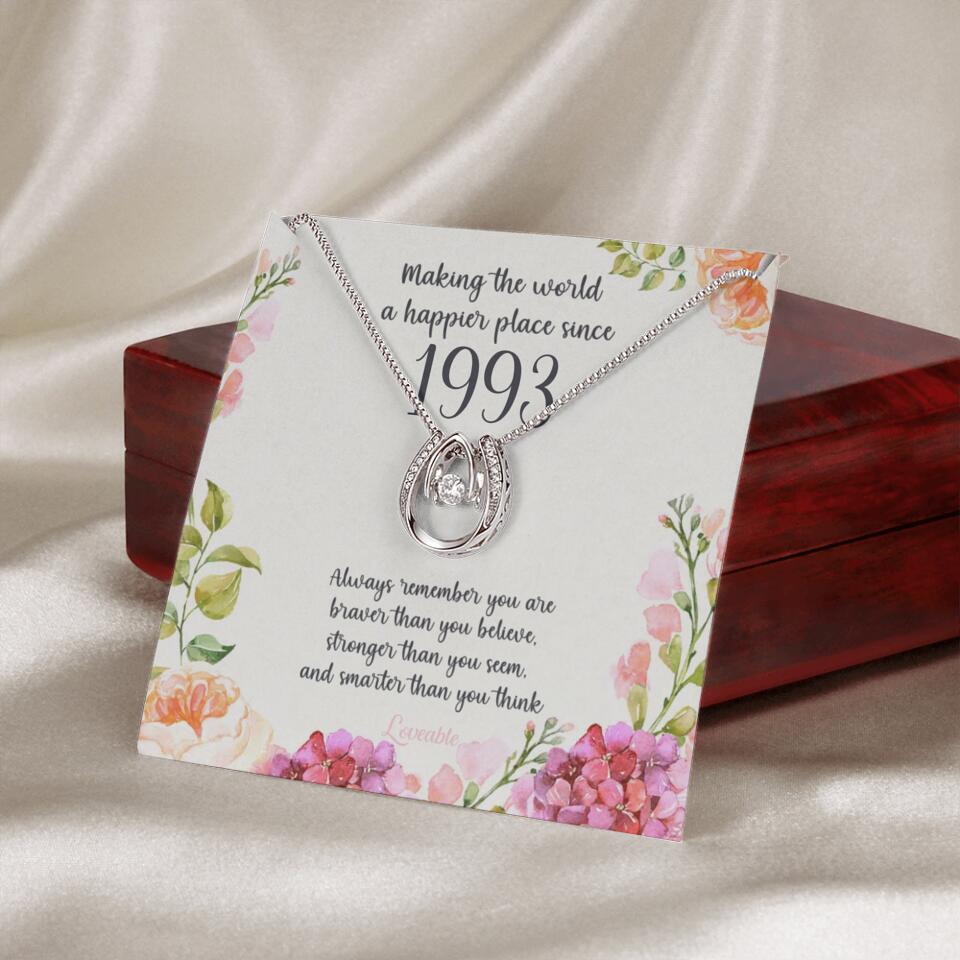 Making The World A Happier Place Personalized Necklace