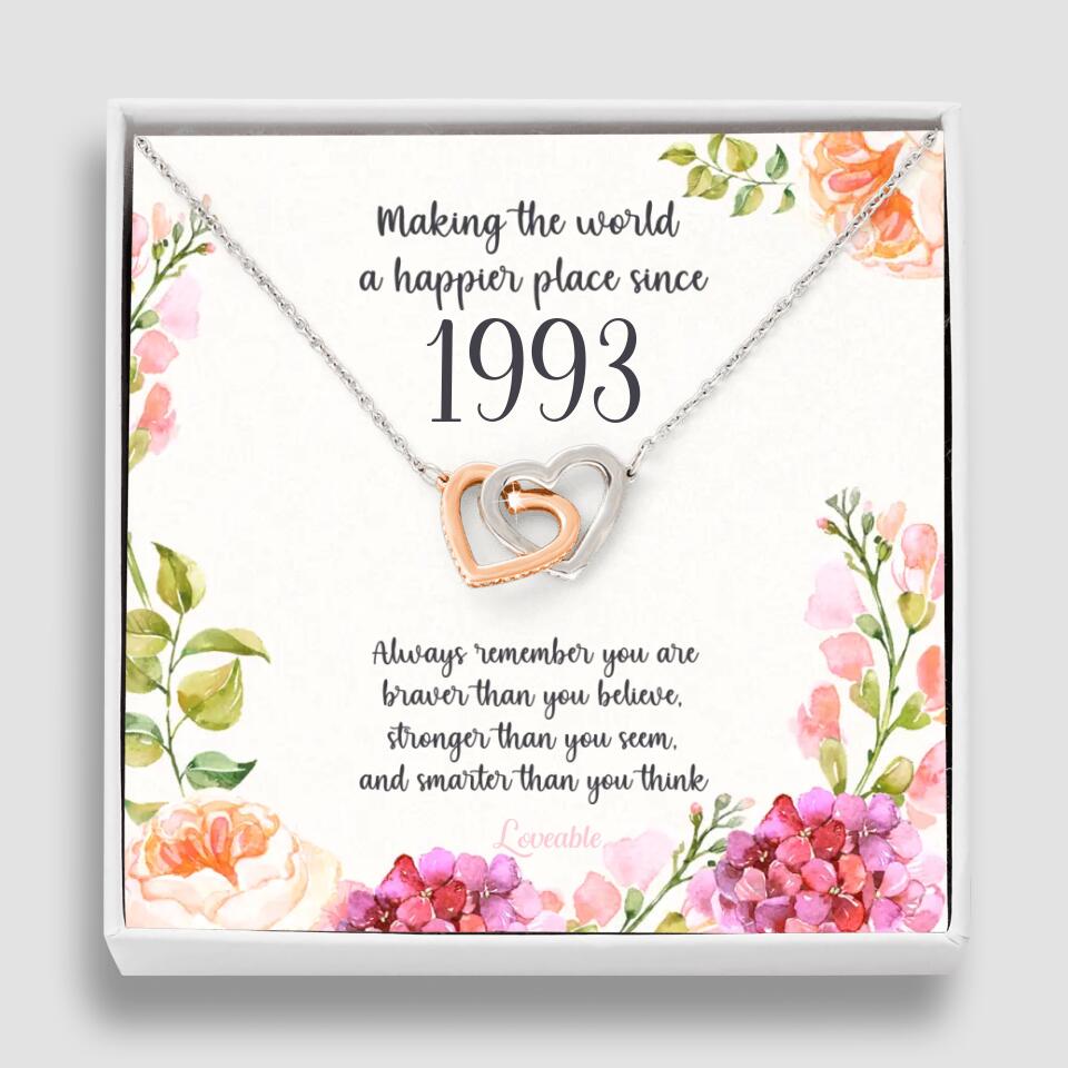 Making The World A Happier Place Personalized Necklace