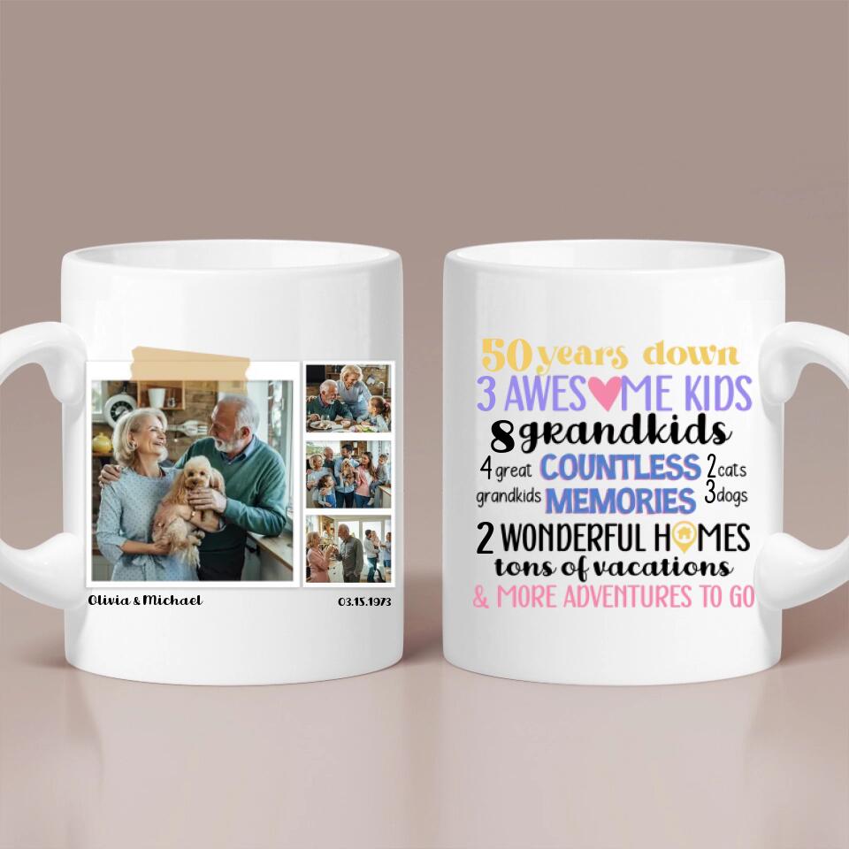 50 Years Down and More Adventures to Go Personalized White Mug